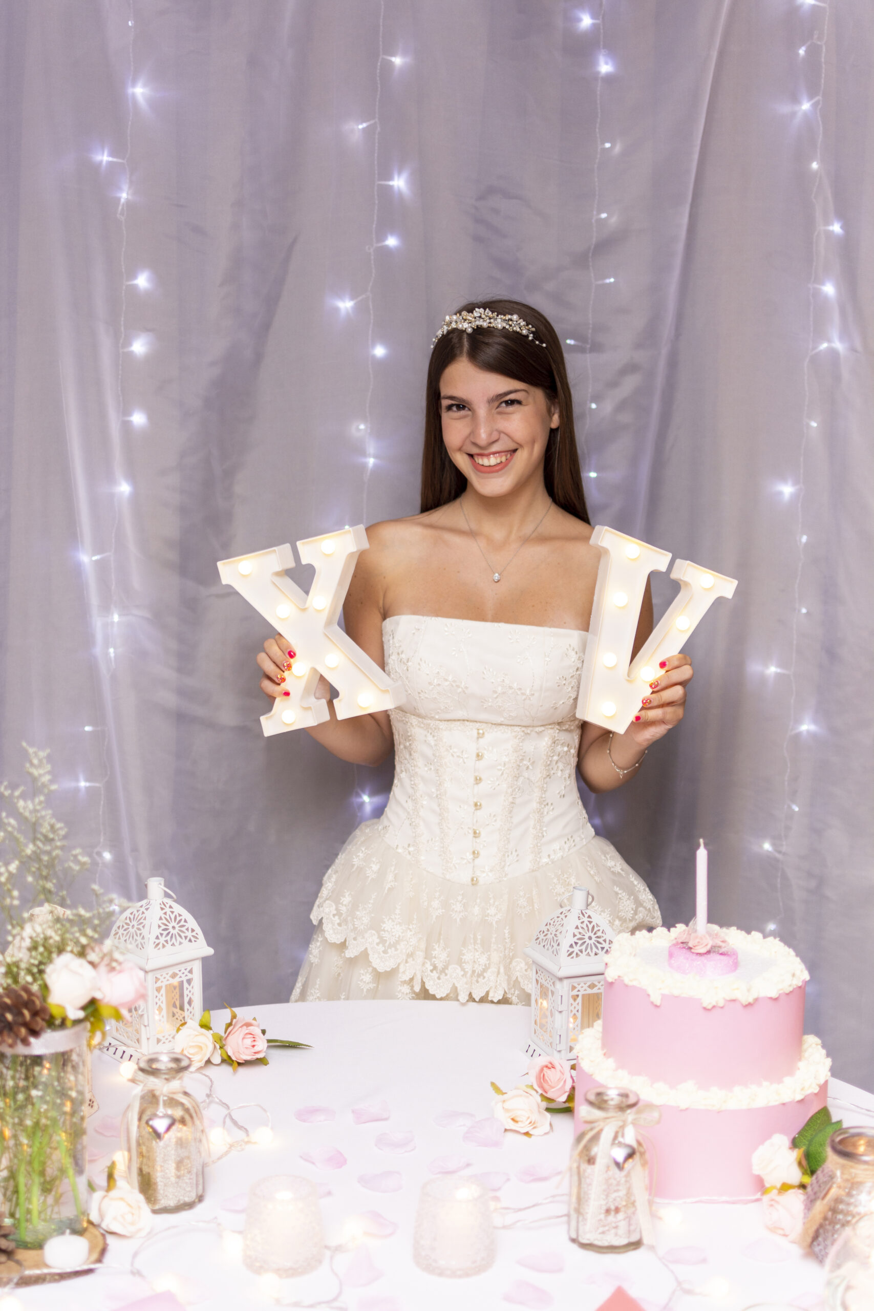teenage girl celebrating her quinceanera party